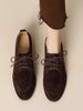 Women's Retro Lace-Up Deep-Mouth Suede Loafer Pumps by FitiqueFit