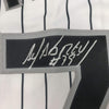 Framed Autographed/Signed Jose Abreu 35x39 Chicago Pinstripe Baseball Jersey PSA/DNA COA