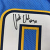 Framed Autographed/Signed Austin Ekeler 35x39 Los Angeles LA Powder Blue Football Jersey Beckett BAS COA
