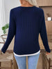 Ribbed Knit Long Sleeve Fake Two-Piece T-Shirt by Simply Love