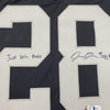 Framed Autographed/Signed Josh Jacobs Just Win Baby 35x39 Las Vegas Oakland Black Football Jersey Beckett BAS COA