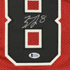 Autographed/Signed Zach LaVine Chicago Red Basketball Jersey Beckett BAS COA