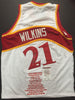 Autographed/Signed Dominique Wilkins Atlanta Hawks White Stat Basketball Jersey JSA COA