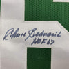 Framed Autographed/Signed Chuck Bednarik HOF 67 35x39 Philadelphia Kelly Green Football Jersey JSA COA