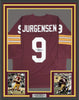Framed Autographed/Signed Sonny Jurgensen HOF 83 35x39 Washington Burgundy Football Jersey PSA/DNA COA