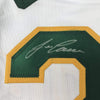 Framed Autographed/Signed Jose Canseco 35x39 Oakland White Baseball Jersey JSA COA