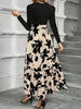 Trendy Tied Printed Round Neck Long Sleeve Midi Dress Elegant & Trendy Printed Dress for Women by Stevvex