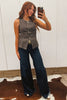Brown Leopard Print Slim Denim Vest by Wild and Free Boutique