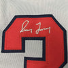 Framed Autographed/Signed Greg Maddux 35x39 Atlanta Grey Baseball Jersey JSA COA