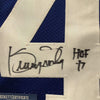 Framed Autographed/Signed Kenny Easley HOF 17  35x39 Seattle Seahawks Blue Football Jersey Beckett BAS COA