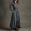 Women's Printed Lapel Slim-Fit Dress – Elegant Commuter Style by FitiqueFit