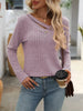 Ribbed Knit Long Sleeve Button Detail T-Shirt by Simply Love