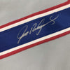 Framed Autographed/Signed Ivan Pudge Rodriguez 35x39 Texas Grey Baseball Jersey JSA COA