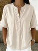 Women's Solid Color Loose-Fit Short-Sleeve Pullover Top by FitiqueFit