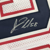 Framed Autographed/Signed Jamie Collins 35x39 New England White Football Jersey JSA COA