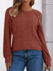 Ribbed Knit T-Shirt with Lace Shoulder Detail by Simply Love