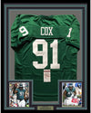 Framed Autographed/Signed Fletcher Cox 35x39 Philadelphia Eagles Kelly Green Football Jersey JSA COA