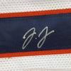 Framed Autographed/Signed Jerry Jeudy 35x39 Denver White Football Jersey JSA COA