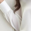 Women's Ribbon Detail Blouse, Lightweight Business Casual Shirt by FitiqueFit