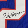 Autographed/Signed OJ O.J. Simpson Buffalo Blue Stat Football Jersey JSA COA