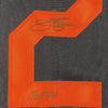 Framed Autographed/Signed Jim Palmer HOF 1990 35x39 Baltimore Black Baseball Jersey JSA COA