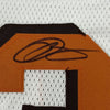 Framed Autographed/Signed Odell Beckham Jr. & Jarvis Landry 35x39 Cleveland White Football Jersey JSA COA