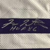 Framed Autographed/Signed Fran Tarkenton HOF 86 35x39 Minnesota White Football Jersey JSA COA