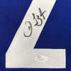 Framed Autographed/Signed Daniel Sedin 35x39 Vancouver Blue Hockey Jersey JSA COA Holo Only