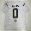 Autographed/Signed Xavier Watts All-American Notre Dame White College Football Jersey JSA COA