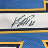 Framed Autographed/Signed Keenan Allen 35x39 Los Angeles LA Powder Blue Football Jersey JSA COA