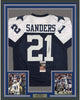 Framed Autographed/Signed Deion Sanders 35x39 Dallas Thanksgiving Day Football Jersey JSA COA