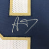 Framed Autographed/Signed Aaron Donald 35x39 Pittsburgh White College Football Jersey JSA COA