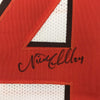 Framed Autographed/Signed Nick Chubb 35x39 Cleveland White Football Jersey JSA COA