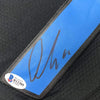 Framed Autographed/Signed Luka Doncic 35x39 Dallas Black Basketball Jersey Beckett BAS COA