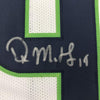 Framed Autographed/Signed DK D.K. Metcalf 35x39 Seattle White Football Jersey JSA COA
