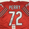 Autographed/Signed William Perry The Refrigerator Chicago Orange Football Jersey JSA COA