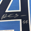 Framed Autographed/Signed Rashaan Evans 35x39 Tennessee Light Blue Football Jersey JSA COA