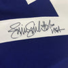 Framed Autographed/Signed Jennie Finch USA 35x39 Blue Team United States Softball Jersey JSA COA