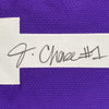 Framed Autographed/Signed Ja'Marr Chase 35x39 LSU Purple College Football Jersey Beckett BAS COA