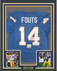Framed Autographed/Signed Dan Fouts 35x39 San Diego Powder Blue Football Jersey PSA/DNA COA