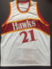 Autographed/Signed Dominique Wilkins Atlanta Hawks White Stat Basketball Jersey JSA COA