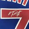 Framed Autographed/Signed Kris Bryant 35x39 Chicago Blue Baseball Jersey Beckett BAS COA
