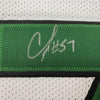 Framed Autographed/Signed CJ C.J. Mosley 35x39 New York White Football Jersey JSA COA
