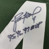 Framed Autographed/Signed Brett Favre 95 96 97 MVP 35x39 Green Bay Green Football Jersey PSA/DNA COA