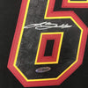 Framed Autographed/Signed LeBron James 35x39 Miami Heat Black Limited Edition Basketball Jersey Upper Deck UDA COA