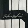 Framed Autographed/Signed Hideki Matsui 35x39 New York Pinstripe Baseball Jersey JSA COA