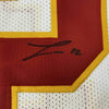 Framed Autographed/Signed Tyrann Mathieu 35x39 Kansas City White Football Jersey JSA COA