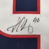 Framed Autographed/Signed Jadaveon Clowney 35x39 Houston Blue Football Jersey Beckett BAS COA