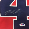 Framed Autographed/Signed Ronald Acuna Jr. 35x39 Atlanta Red Baseball Jersey PSA/DNA COA