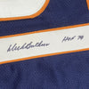 Framed Autographed/Signed Dick Butkus HOF 79 35x39 Chicago Blue Football Jersey JSA COA